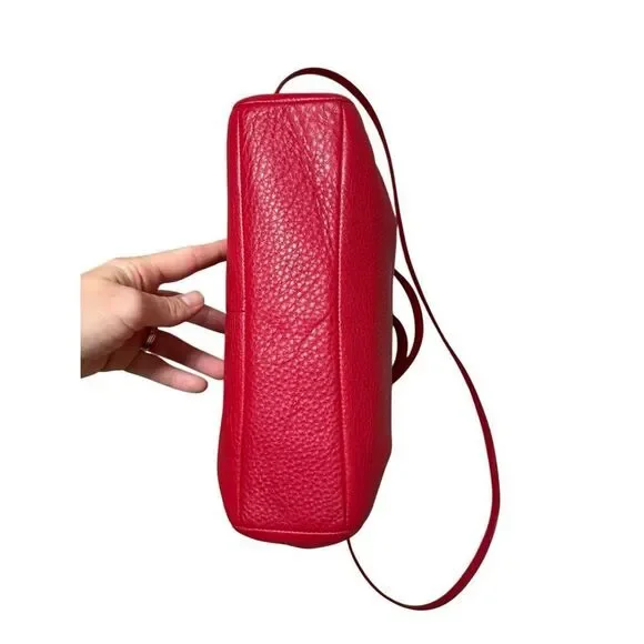 Coach Madison Prairie Red Pebbled Leather Satchel Bag Purse - Picture 4 of 14